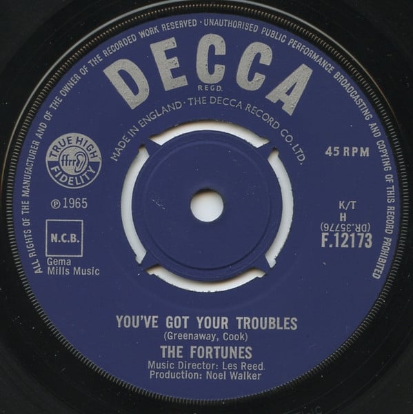 The Fortunes You've Got Your Troubles Vinyl (7 The Fortunes You've Got Your Troubles Vinyl (7