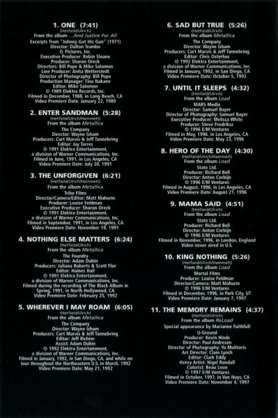 メタリカ [ザ・ビデオズ　１９８９－２００４] Amazon.com: Metallica - The Videos 1989-2004 [DVD
