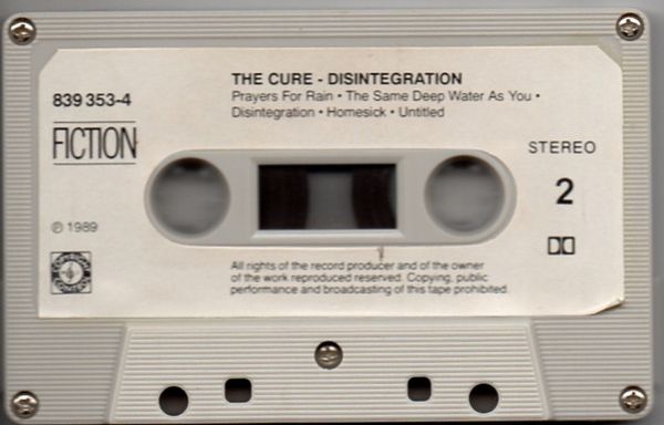 The Cure | Disintegration | Cassette (Album, Paper label