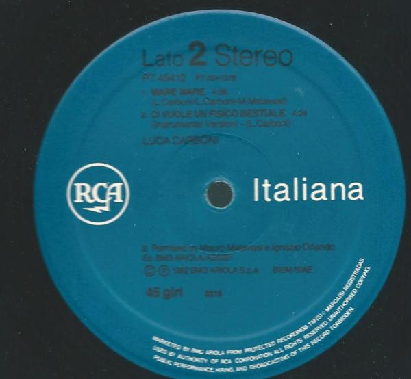 Luca Carboni Ci Vuole Un Fisico Bestiale Vinyl (12