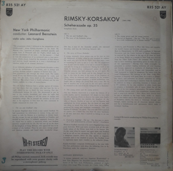 Nikolai RimskyKorsakov, Leonard Bernstein, The New York Philharmonic