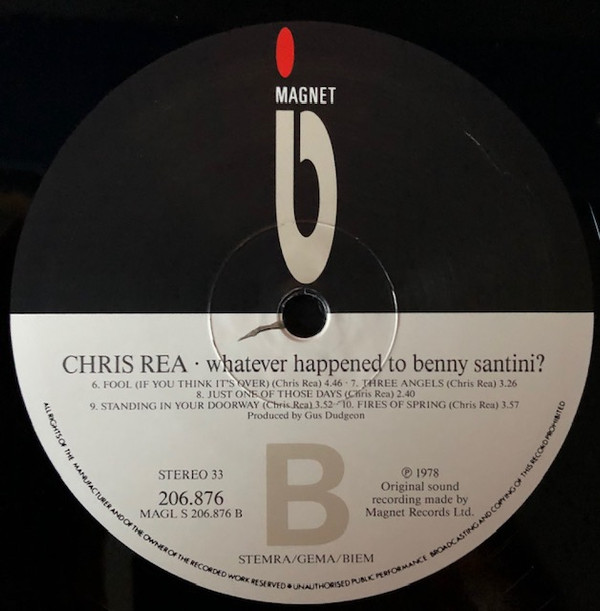 Chris Rea Whatever Happened To Benny Santini? Vinyl (LP, Album