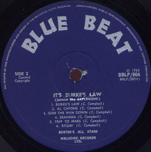 英LP Prince Buster All Stars Its Burkes Law (Jamaica Ska Explosion) BBLP806 BLUE BEAT /00260 Prince Buster All Stars – It's Burke's Law (Jamaica Ska