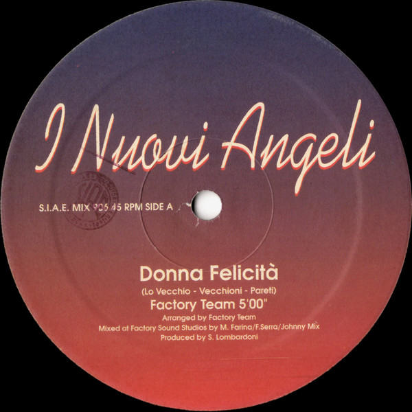I Nuovi Angeli Donna Felicità / Ragazzina Vinyl (12 I Nuovi Angeli Donna Felicità / Ragazzina Vinyl (12