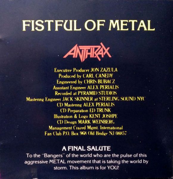 Fistful of Anthrax Japan limited edition Anthrax/Fistful Of Metal