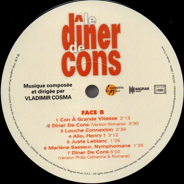 仏LP Vladimir Cosma Le D?ner De Cons 3394566 Larghetto Music, Wagram Music /00260 s-l400.jpg