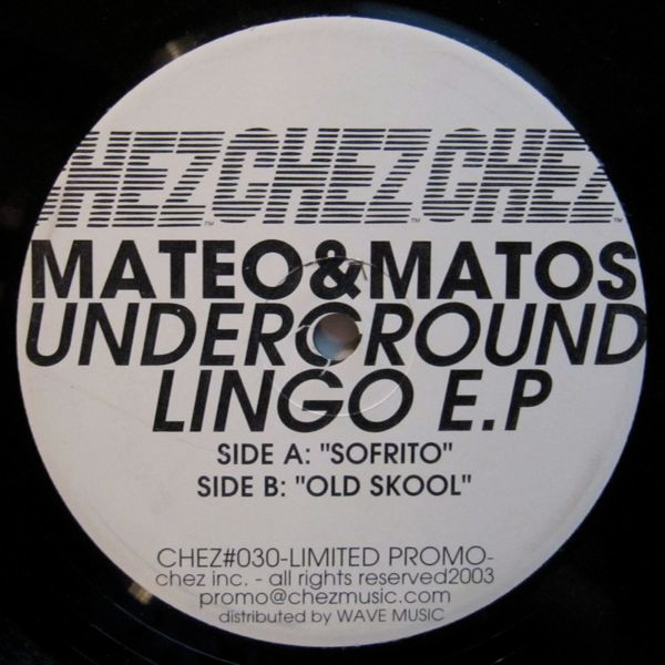 Mateo & Matos Underground Lingo Vinyl (12", Promo) VinylHeaven