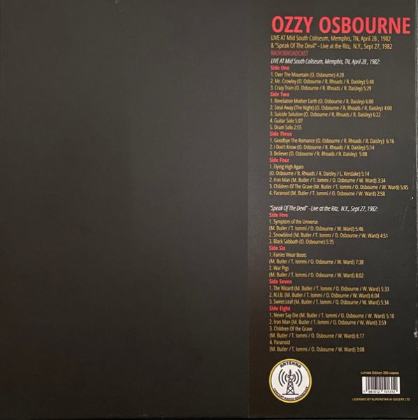 ozzy osbourne live at the ritz 1982
