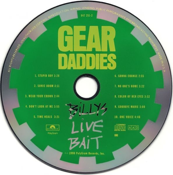 Gear Daddies | Billy's Live Bait | CD (Album) | VinylHeaven