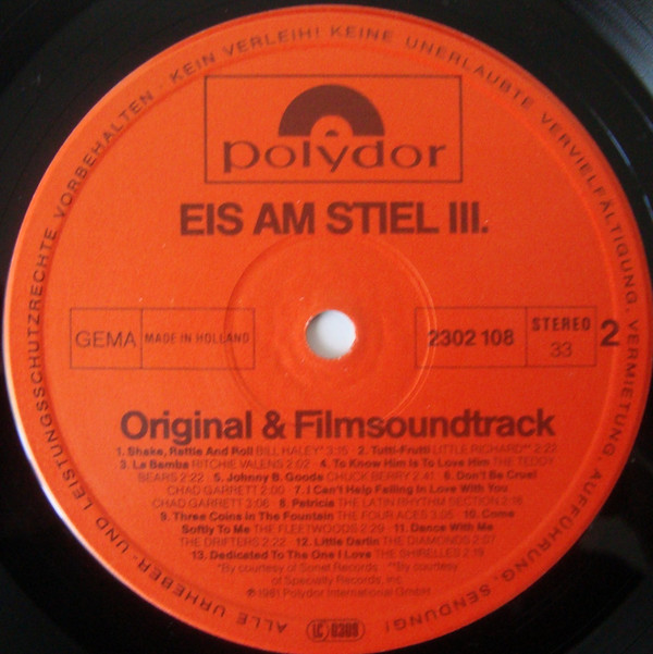 Various Eis Am Stiel 3 Liebeleien (The Original Soundtrack Album) Vinyl (LP, Compilation Various Eis Am Stiel 3 Liebeleien (The Original Soundtrack Album) Vinyl (LP, Compilation