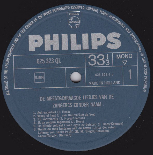 Zangeres Zonder Naam De Meest Gevraagde Liedjes Van De Zangeres Zonder Naam Vinyl (LP Zangeres Zonder Naam De Meest Gevraagde Liedjes Van De Zangeres Zonder Naam Vinyl (LP