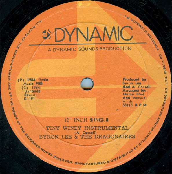 Byron Lee And The Dragonaires Tiny Winey Vinyl (12", 33 ⅓ RPM