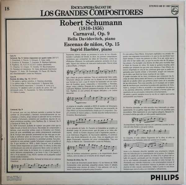 Robert Schumann Carnaval, Op. 9 / Escenas De Niños, Op. 15 Vinyl (LP, Compilation Robert Schumann Carnaval, Op. 9 / Escenas De Niños, Op. 15 Vinyl (LP, Compilation