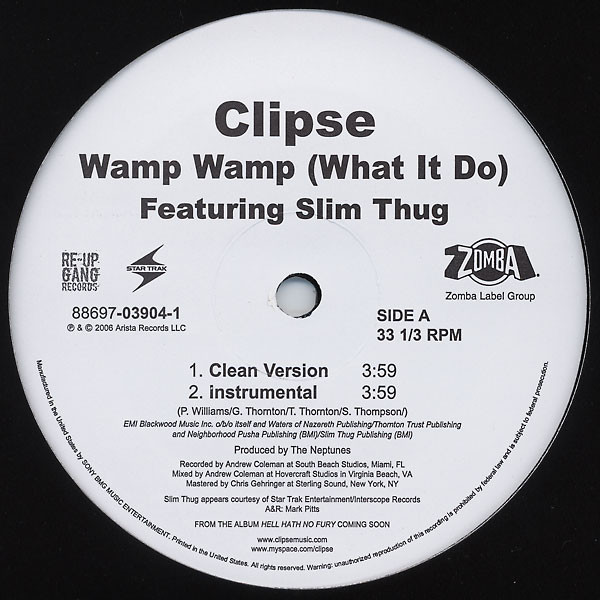 Clipse, Slim Thug Wamp Wamp (What It Do) Vinyl (12") VinylHeaven