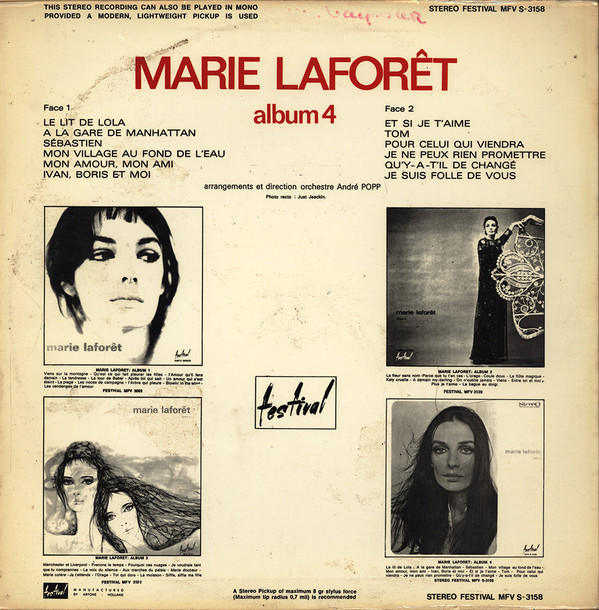 Marie Laforêt Album 4 Vinyl (LP, Album) VinylHeaven your